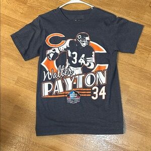 Chicago Bears Team Apparel Walter Payton T-Shirt - Dark Gray and Orange